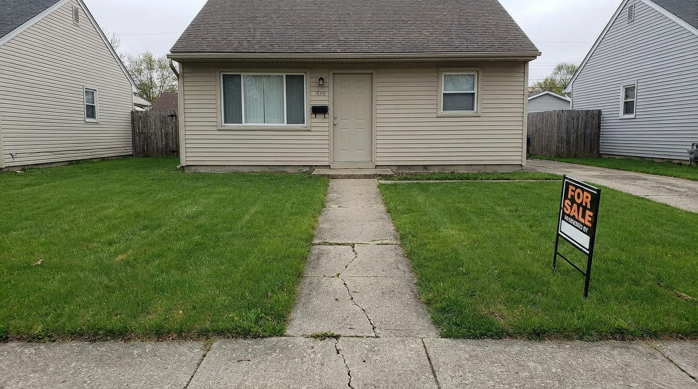 Red sports car in parking lot before AI background enhancement